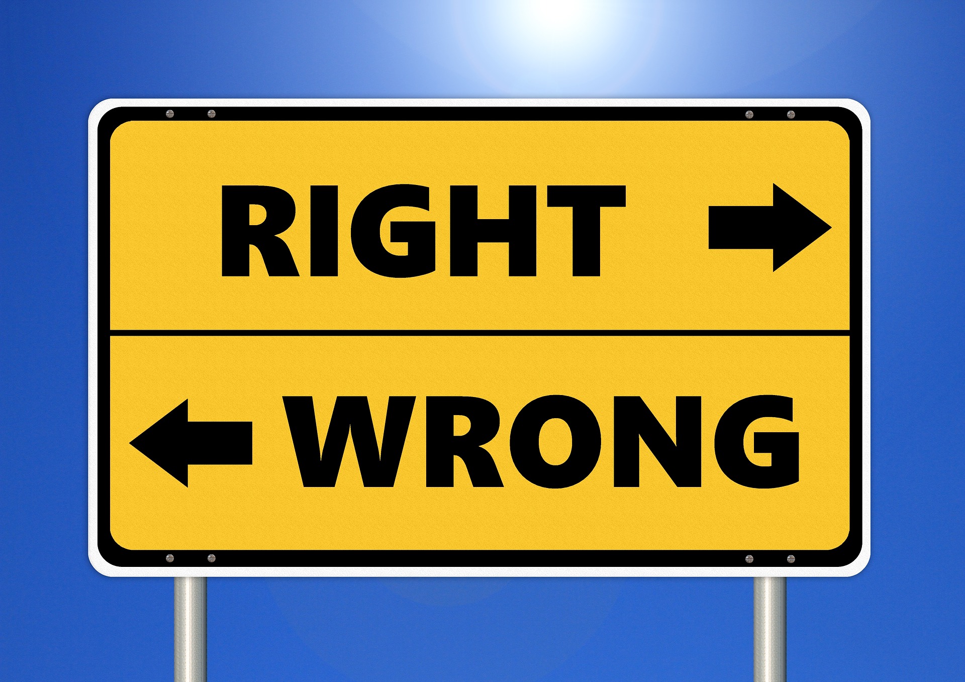 Right versus Wrong sign